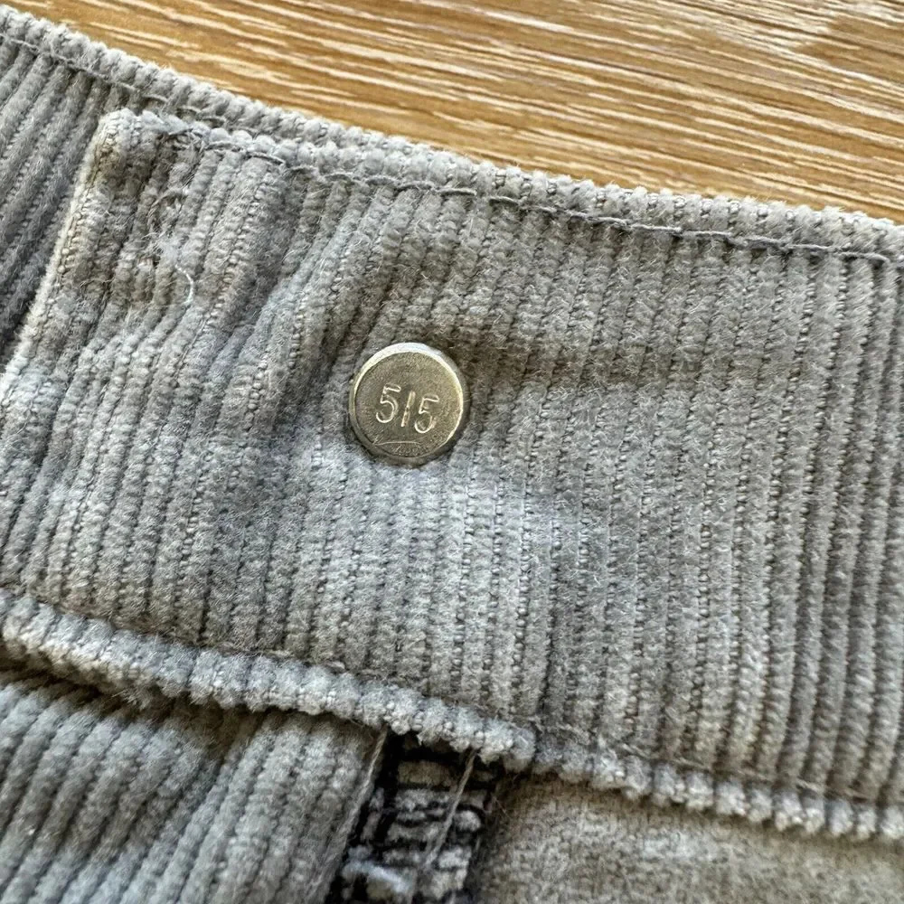 Vintage Levi's 515 Corduroy Jeans Mens 34‎ x 33 Gray USA Made 90s Cords